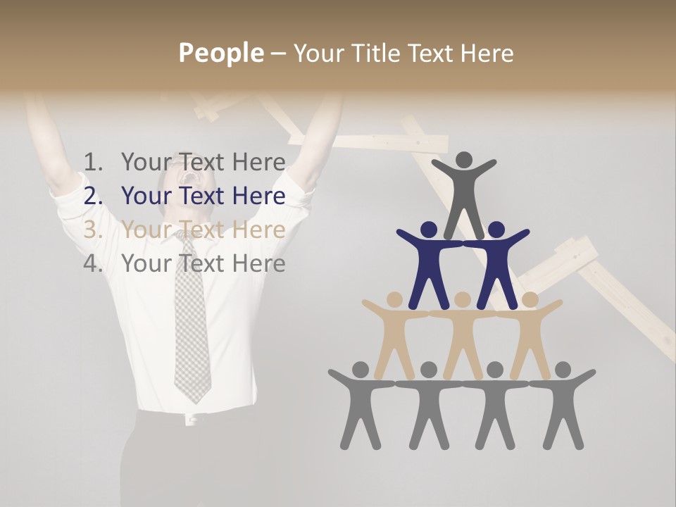 Market Man Cheering PowerPoint Template