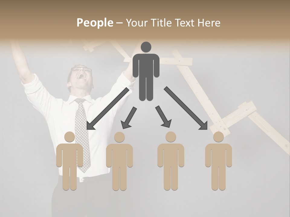 Market Man Cheering PowerPoint Template