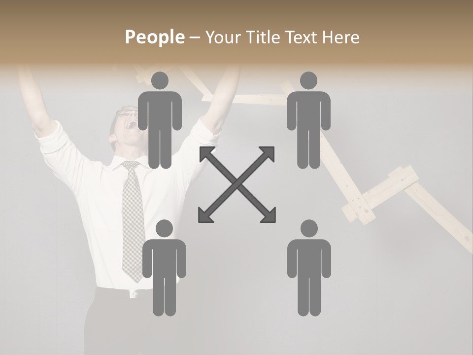 Market Man Cheering PowerPoint Template