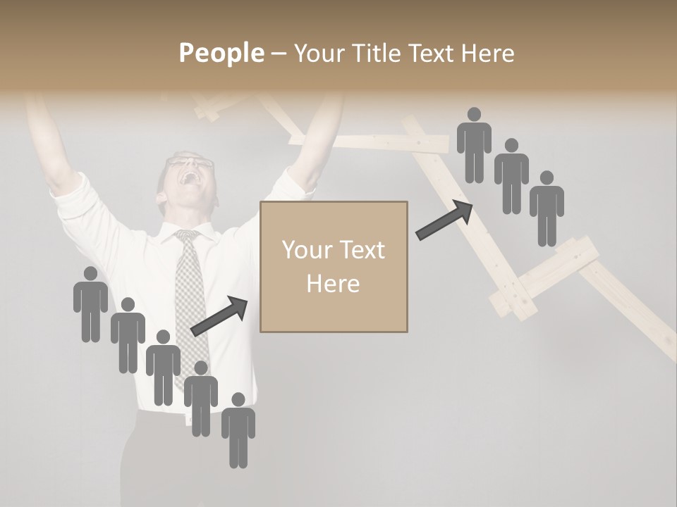 Market Man Cheering PowerPoint Template