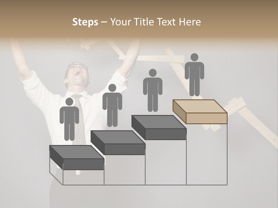 Market Man Cheering PowerPoint Template