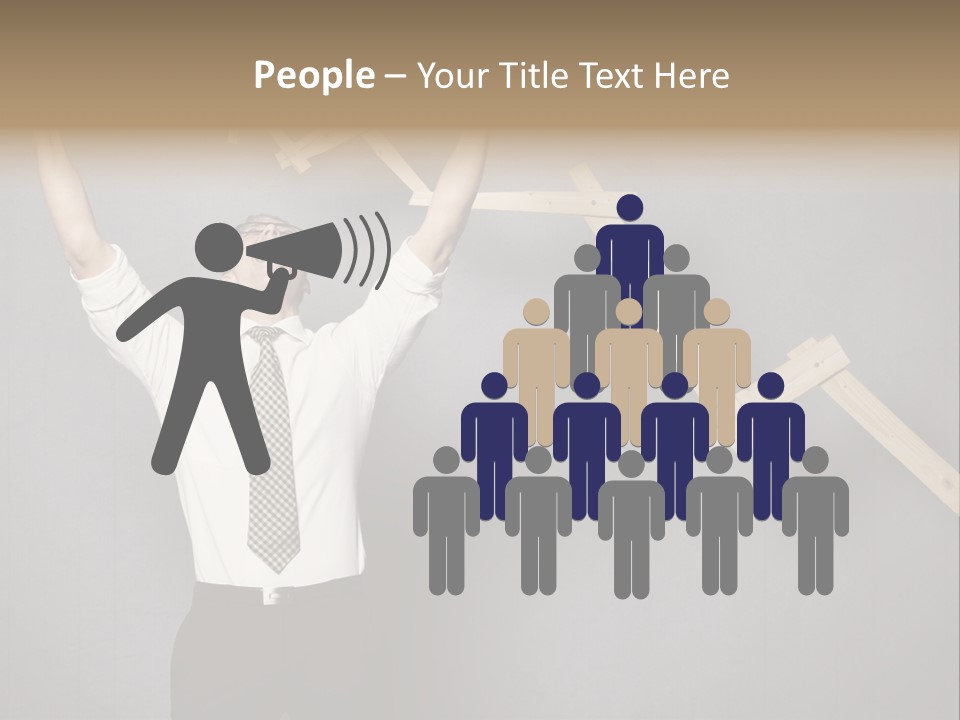 Market Man Cheering PowerPoint Template