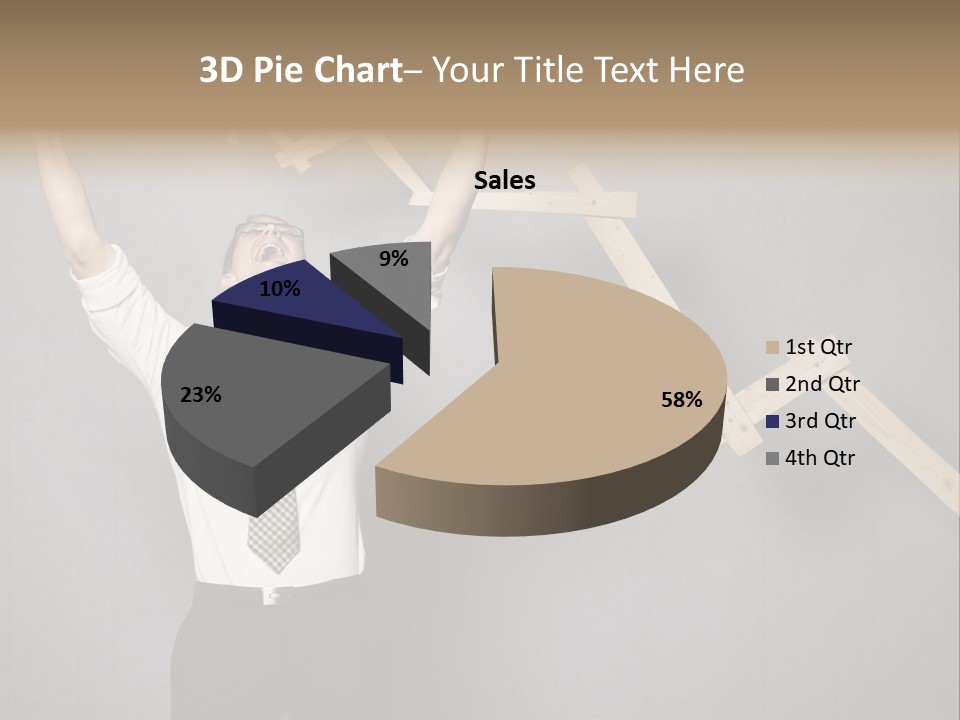 Market Man Cheering PowerPoint Template