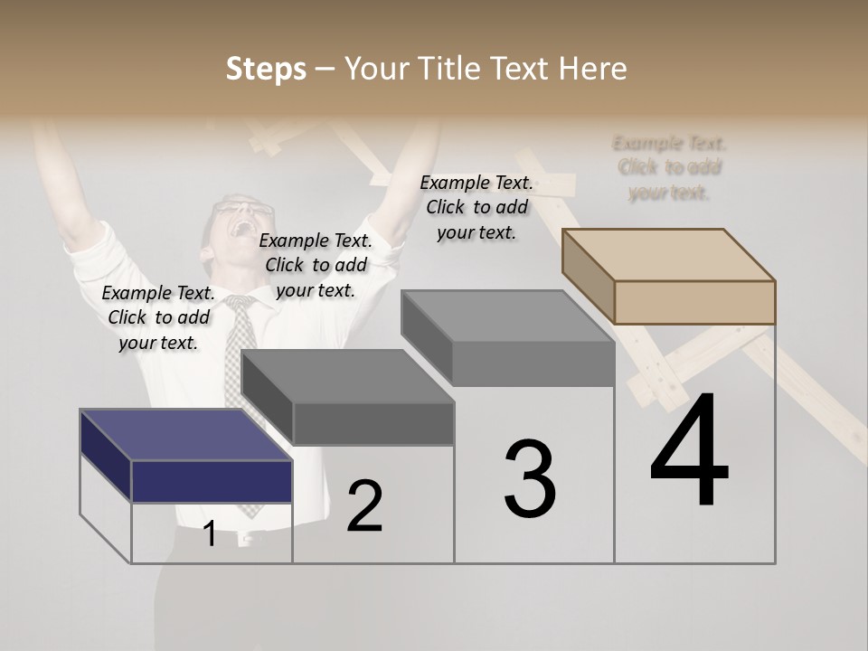 Market Man Cheering PowerPoint Template