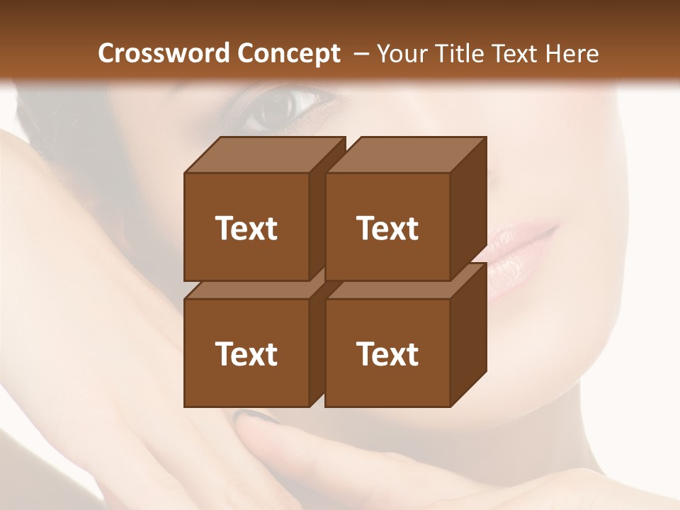 Face Female Isolated On White PowerPoint Template