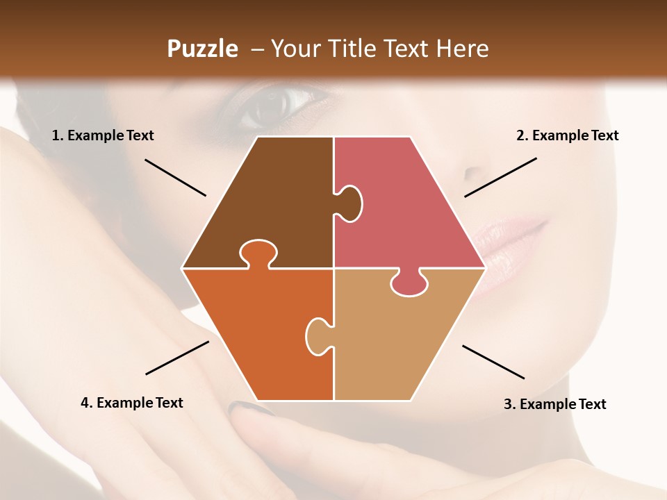 Face Female Isolated On White PowerPoint Template