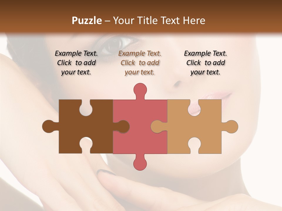 Face Female Isolated On White PowerPoint Template