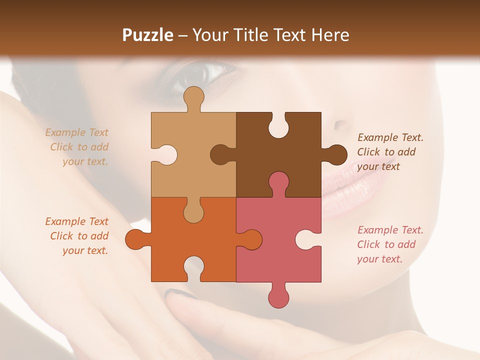 Face Female Isolated On White PowerPoint Template