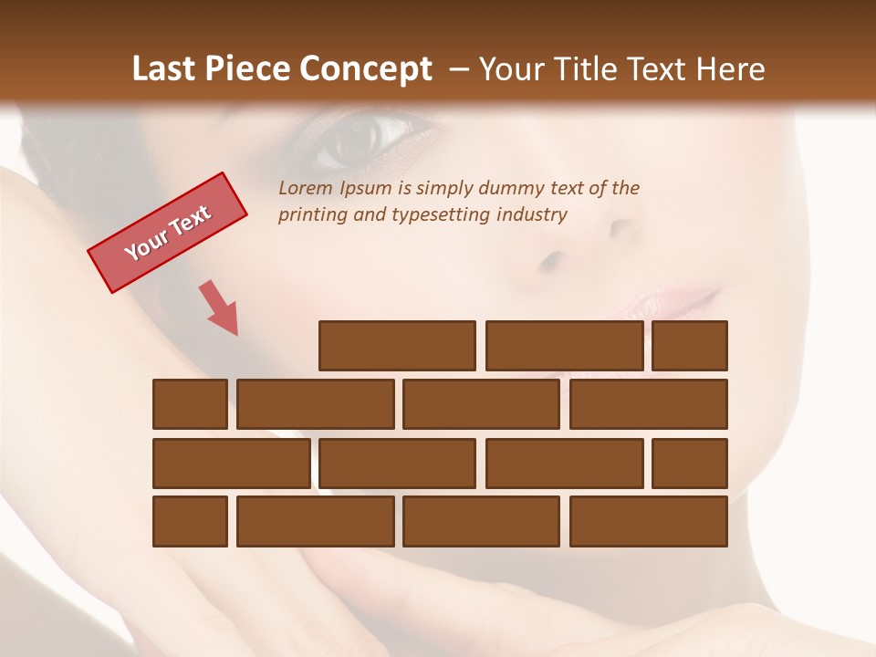 Face Female Isolated On White PowerPoint Template