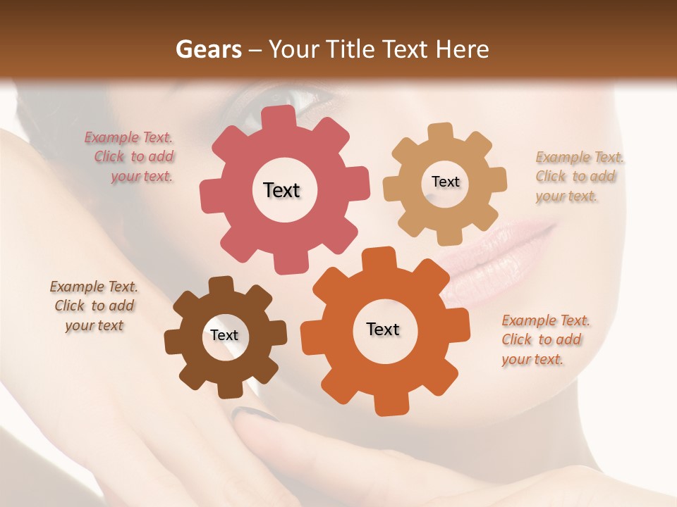 Face Female Isolated On White PowerPoint Template