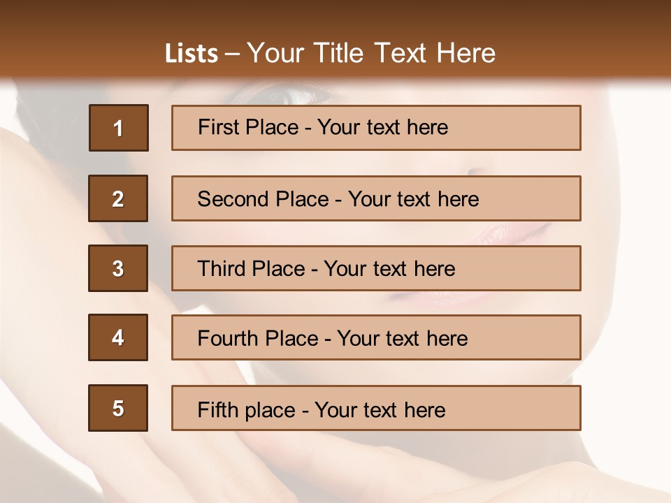 Face Female Isolated On White PowerPoint Template