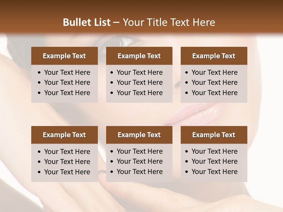 Face Female Isolated On White PowerPoint Template