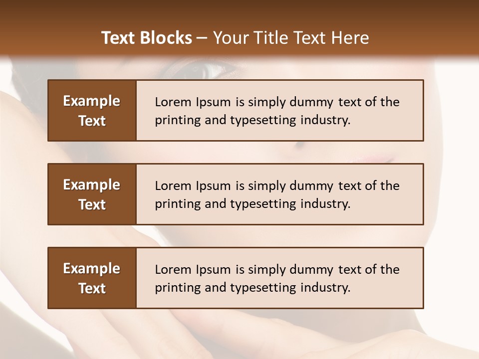 Face Female Isolated On White PowerPoint Template
