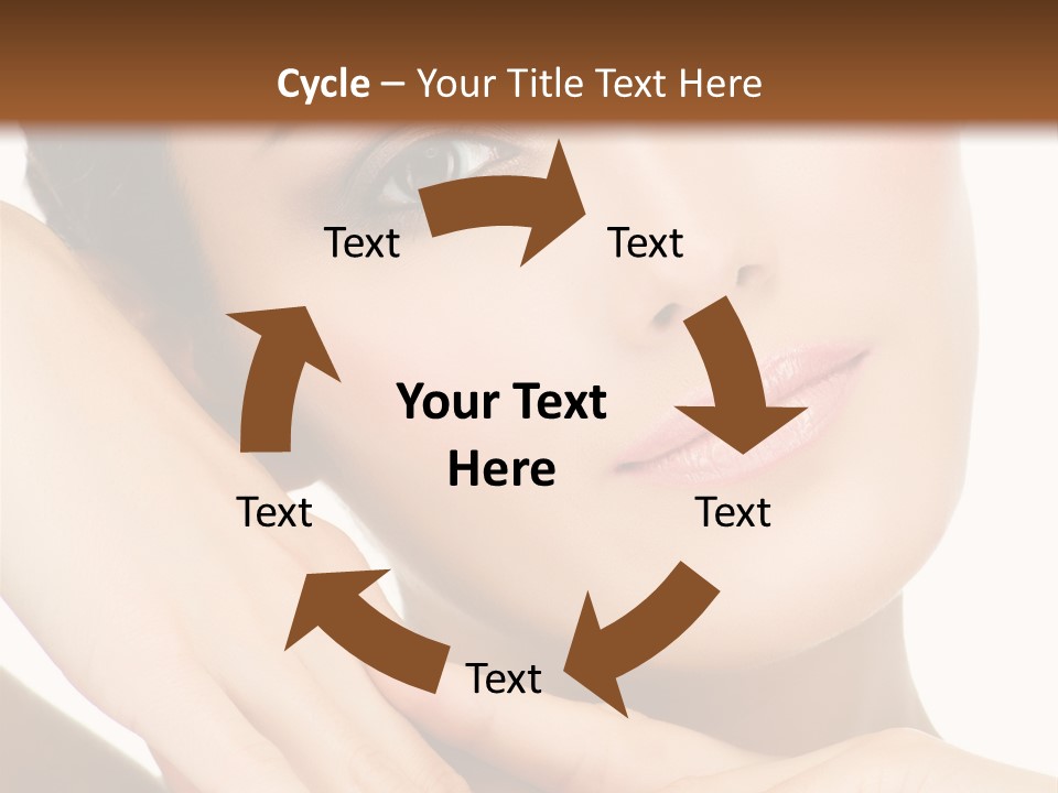 Face Female Isolated On White PowerPoint Template