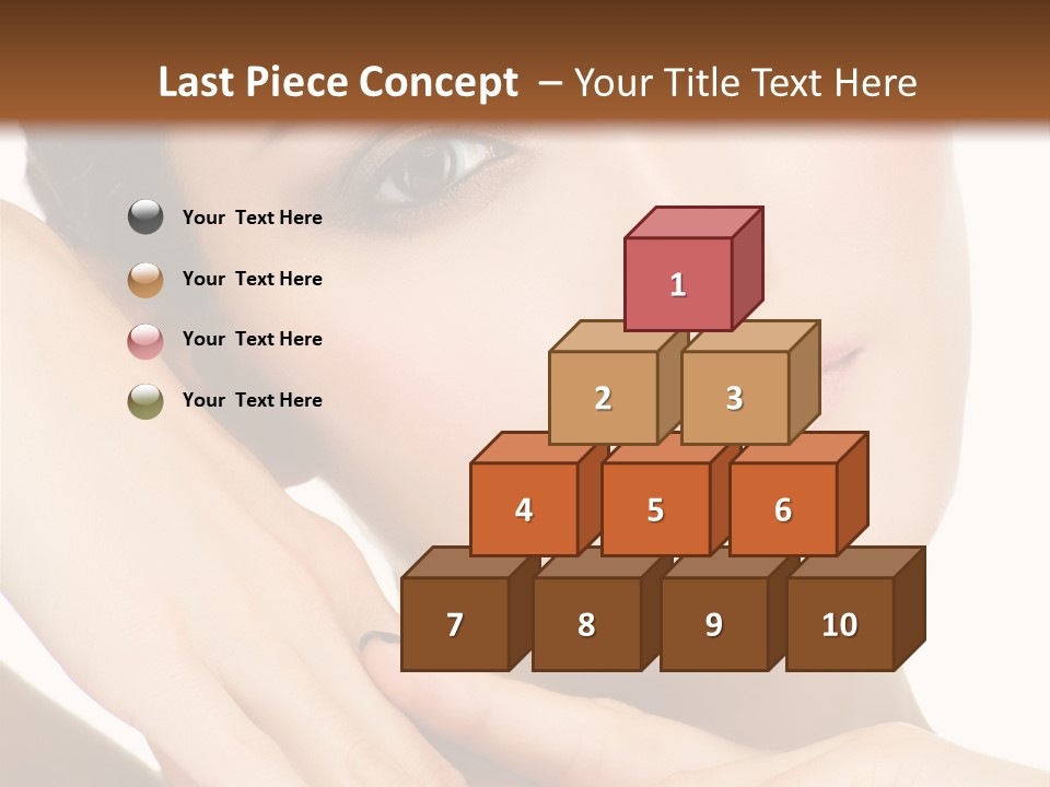 Face Female Isolated On White PowerPoint Template