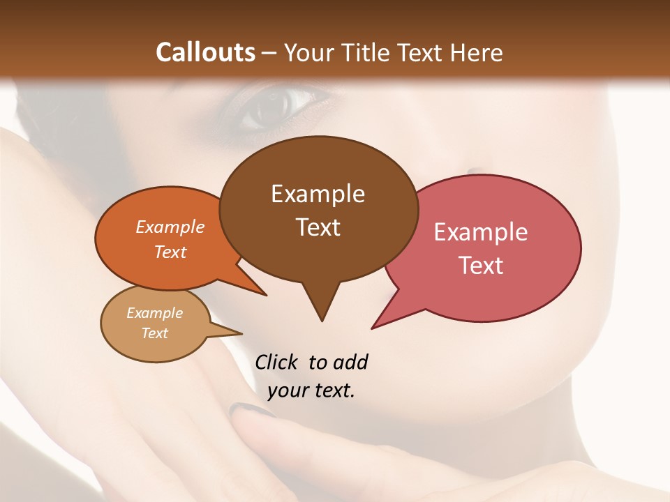 Face Female Isolated On White PowerPoint Template