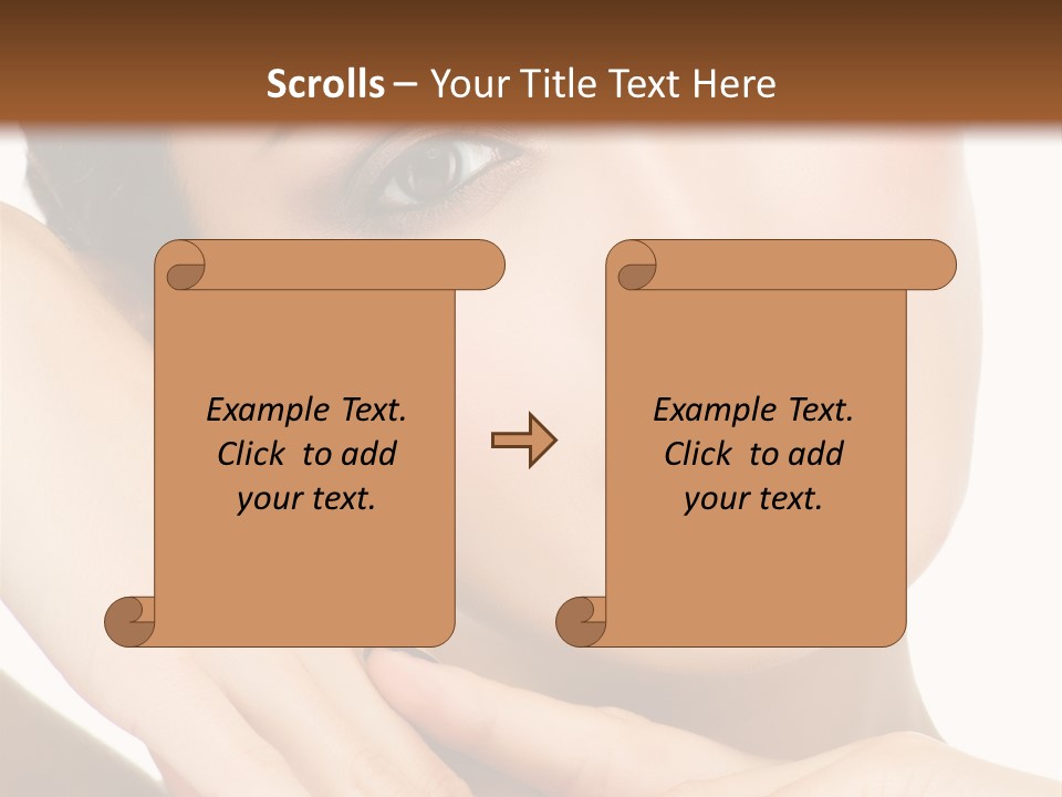 Face Female Isolated On White PowerPoint Template