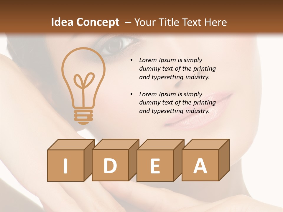 Face Female Isolated On White PowerPoint Template