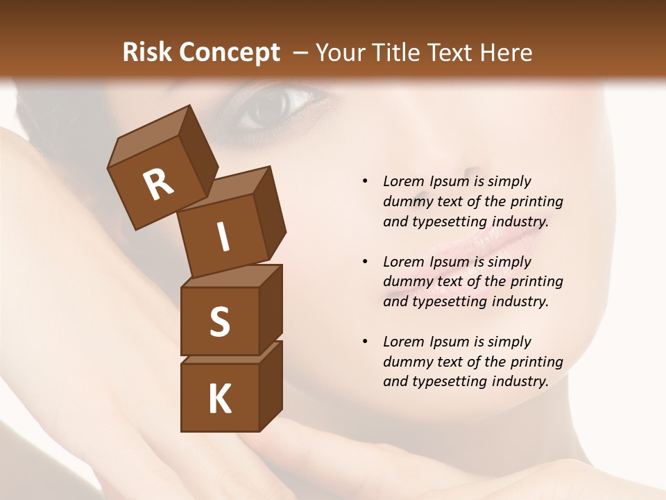 Face Female Isolated On White PowerPoint Template