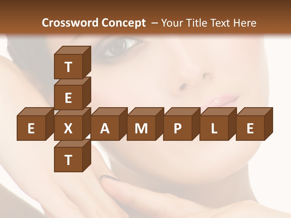 Face Female Isolated On White PowerPoint Template