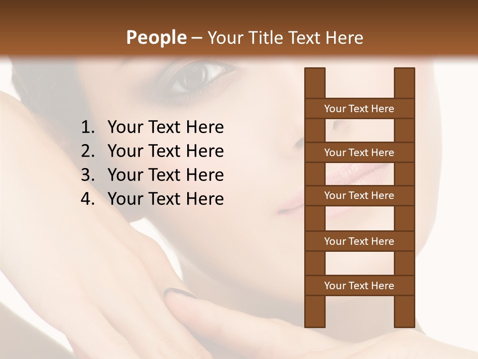 Face Female Isolated On White PowerPoint Template