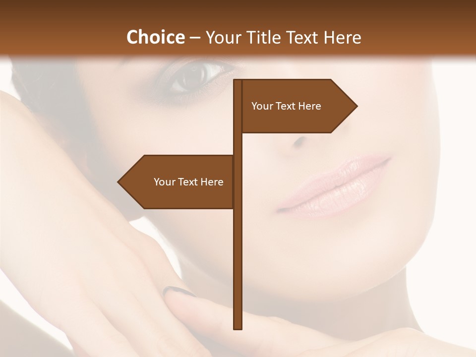 Face Female Isolated On White PowerPoint Template