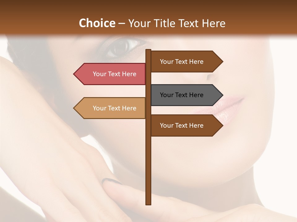 Face Female Isolated On White PowerPoint Template