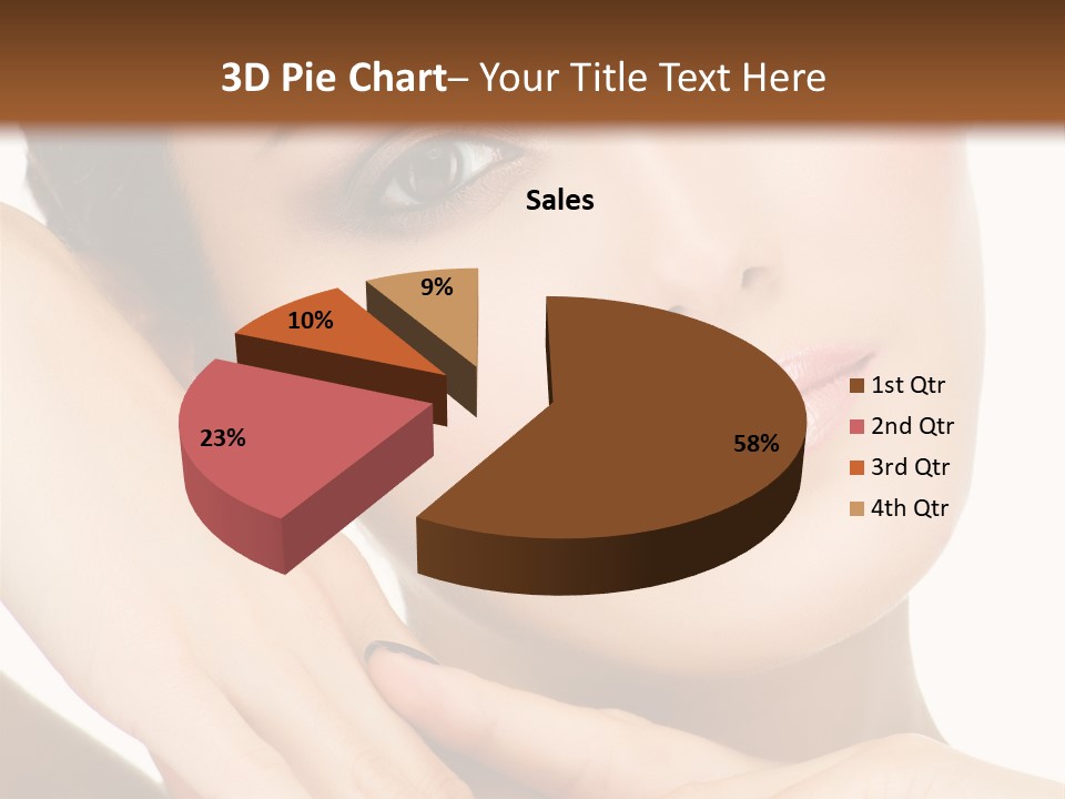 Face Female Isolated On White PowerPoint Template