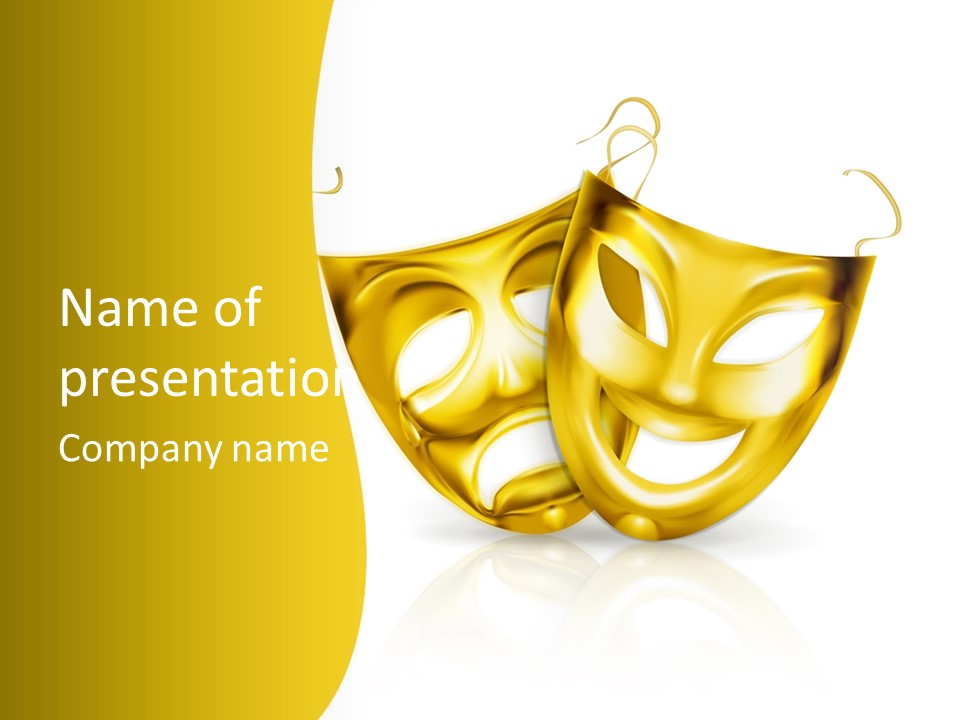 Gold Costume Sadness PowerPoint Template