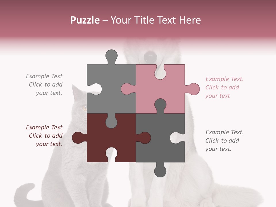 Cat Pair Posing PowerPoint Template