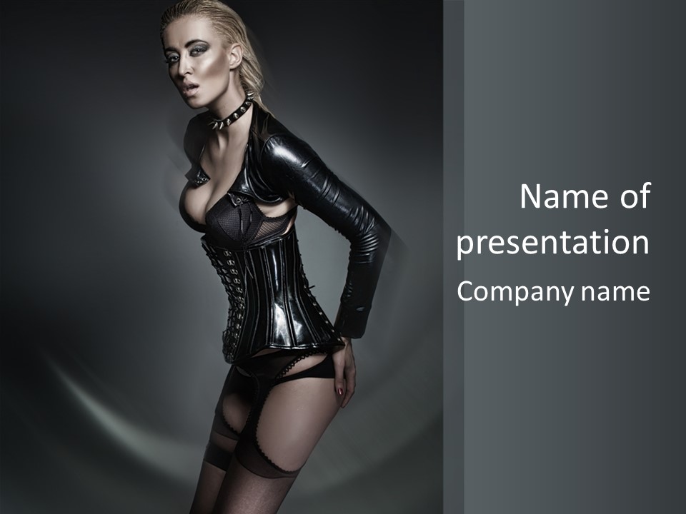 Blond Emotional Woman PowerPoint Template