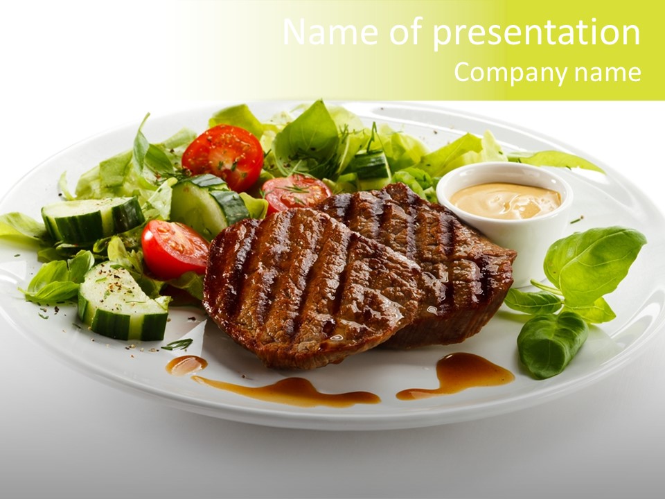 Cooked Fillet Vegetable PowerPoint Template