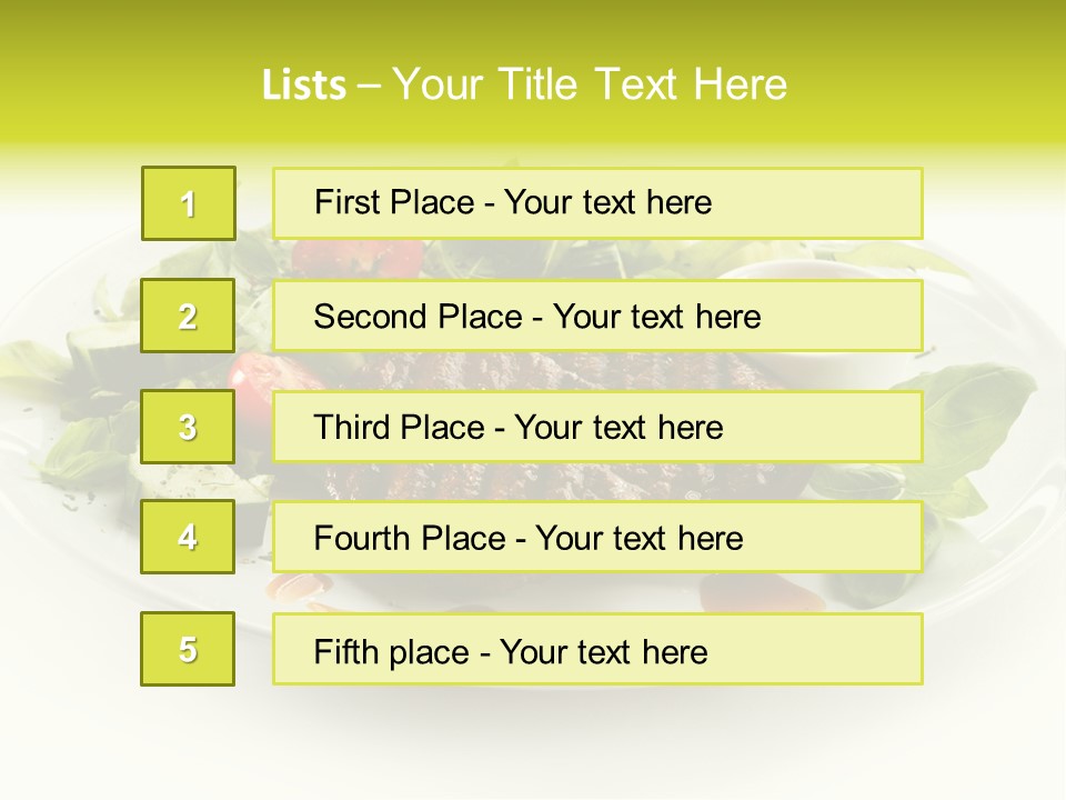 Cooked Fillet Vegetable PowerPoint Template
