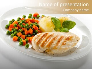 Dinner Grill Peas PowerPoint Template