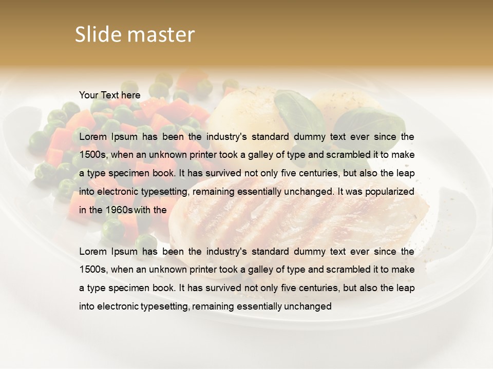 Dinner Grill Peas PowerPoint Template