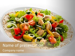 Bbq Salad Beef PowerPoint Template