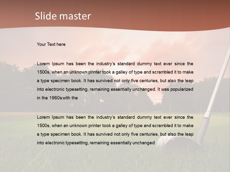 Meadow Exercise Fairway PowerPoint Template