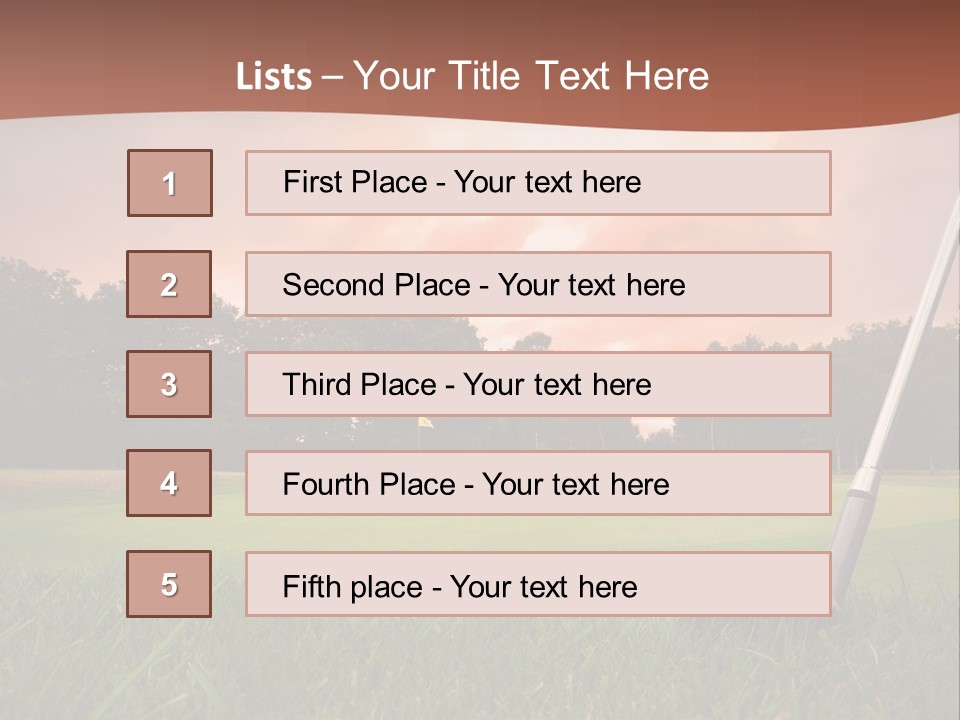 Meadow Exercise Fairway PowerPoint Template
