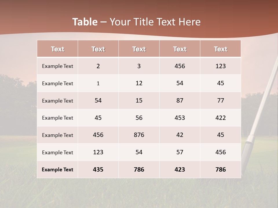 Meadow Exercise Fairway PowerPoint Template