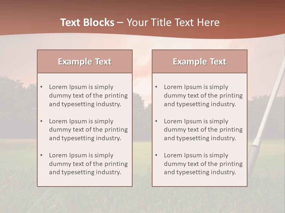 Meadow Exercise Fairway PowerPoint Template