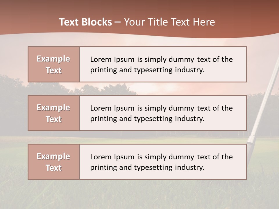 Meadow Exercise Fairway PowerPoint Template