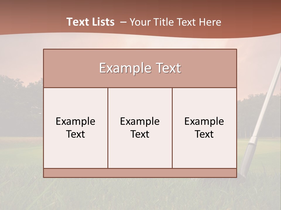 Meadow Exercise Fairway PowerPoint Template