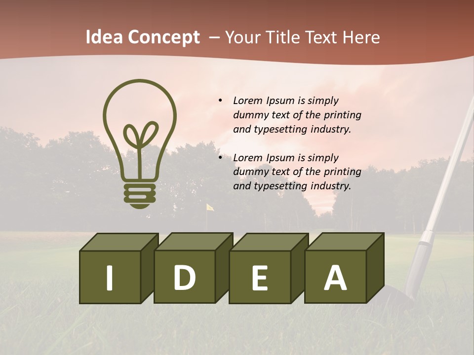 Meadow Exercise Fairway PowerPoint Template