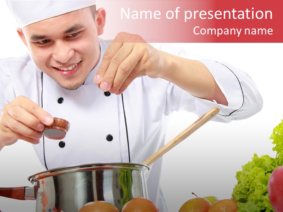 Men Chef Happy PowerPoint Template