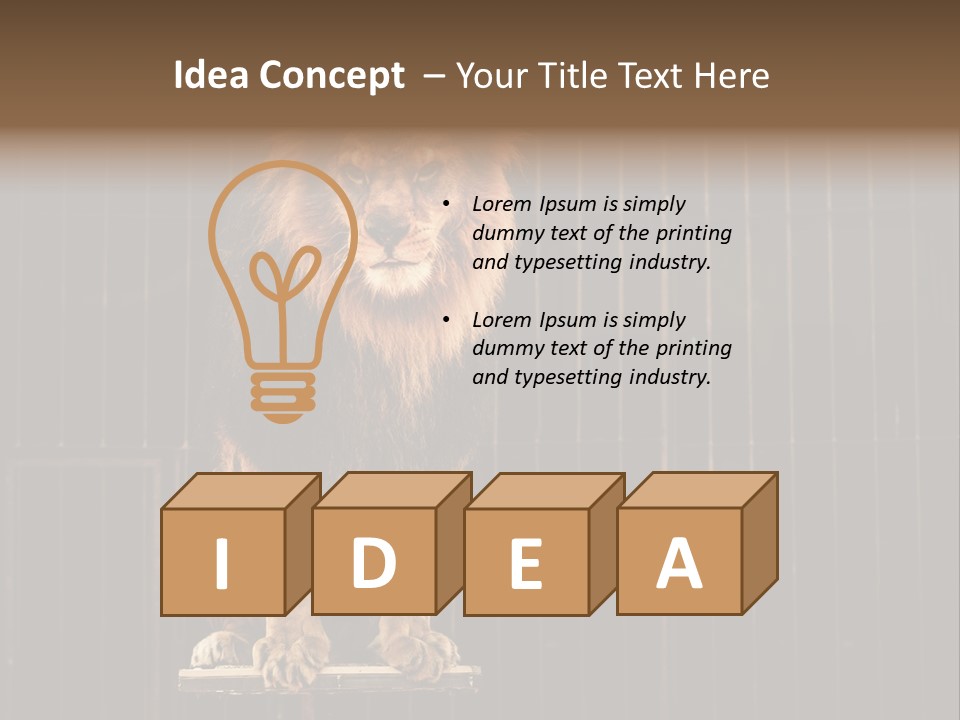 Lion Big Dangerous PowerPoint Template