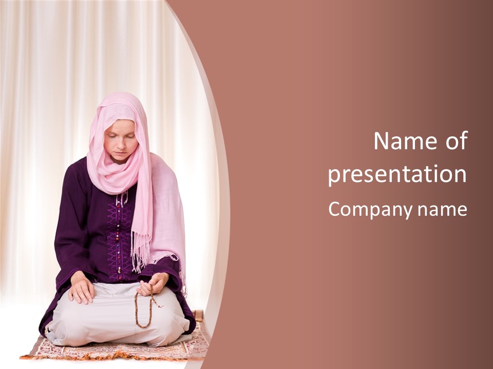 Woman Muslim Quran PowerPoint Template