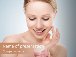 Eyes Cheek Girl PowerPoint Template