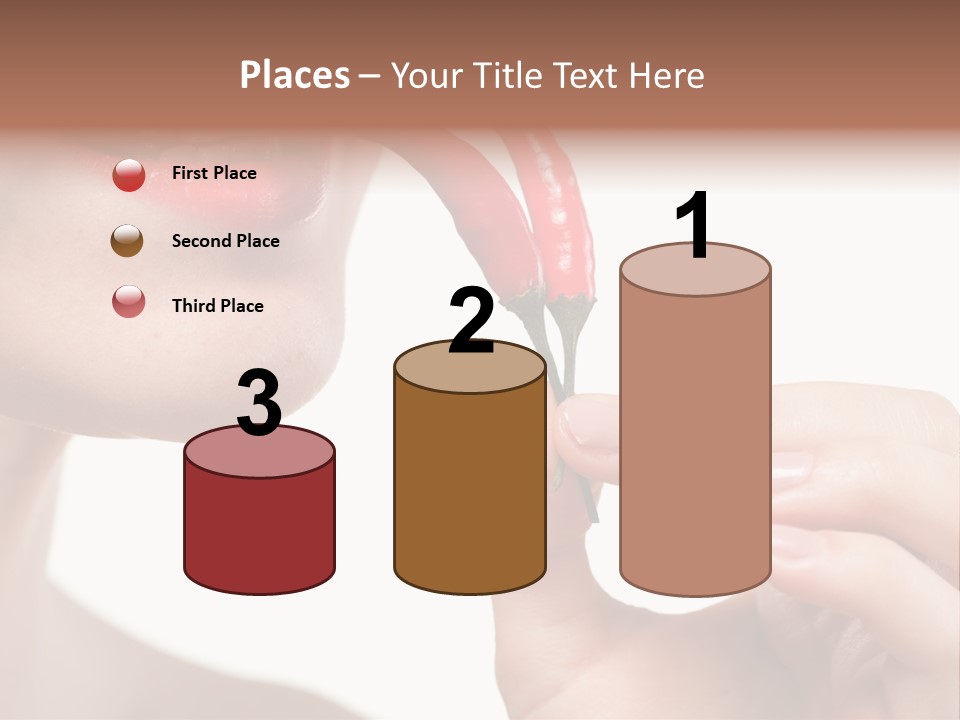 Pepperoni Caucasian Woman PowerPoint Template