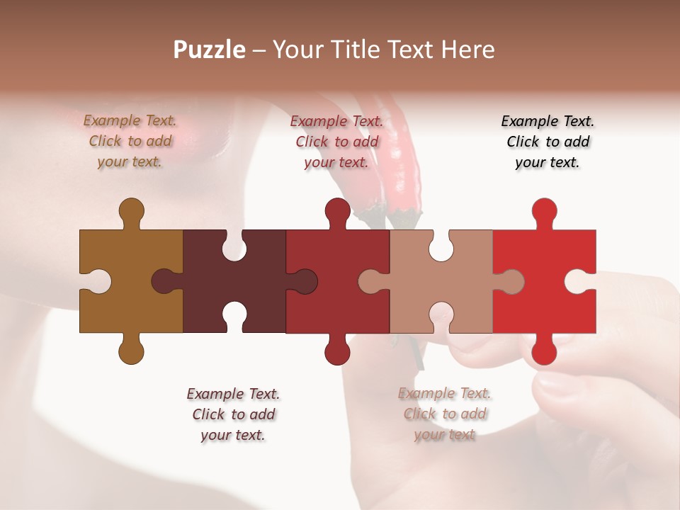 Pepperoni Caucasian Woman PowerPoint Template