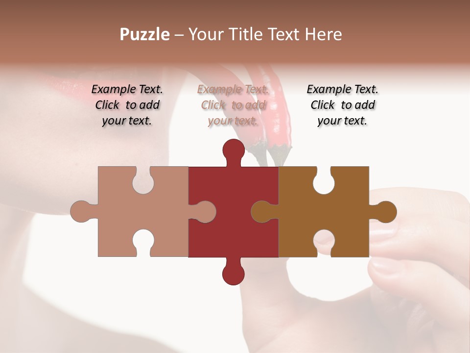 Pepperoni Caucasian Woman PowerPoint Template